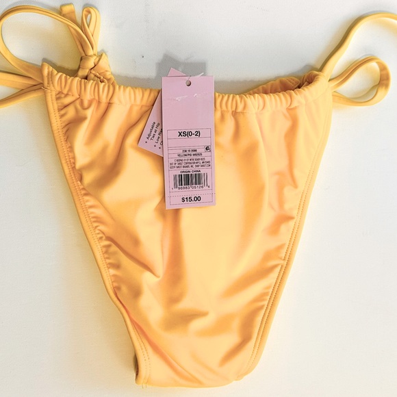 Wild fable Canary Yellow Adjustable String Bikini Bottom XS (0-2) - Picture 5 of 9